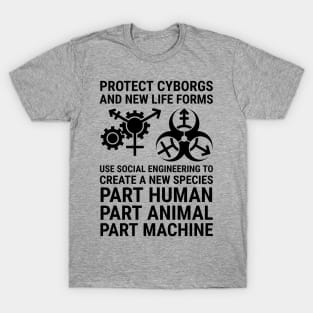 protect cyborgs - white text T-Shirt